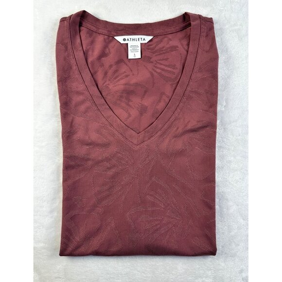Athleta Essential V Neck Tank Twany Rose color Sz L Rose Print NWOT Workout Top - Picture 13 of 13